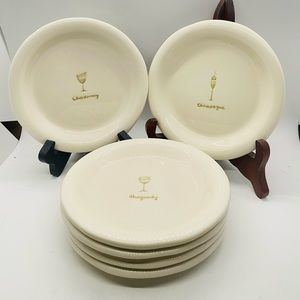 Williams Sonoma set of 6 wine and Cheese appetizer Plates